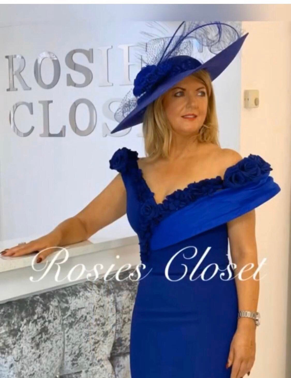cobalt blue bardot dress Cobalt Bardot Maxi