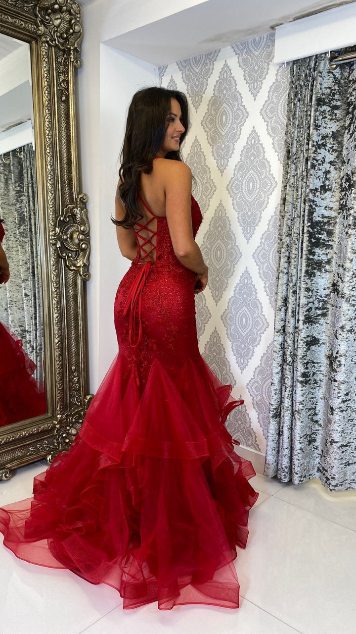 Red Corset Fishtail Full Length Gown – Rosies Closet
