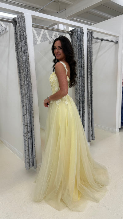 Lemon Flower Detail Bodice A-line Skirt