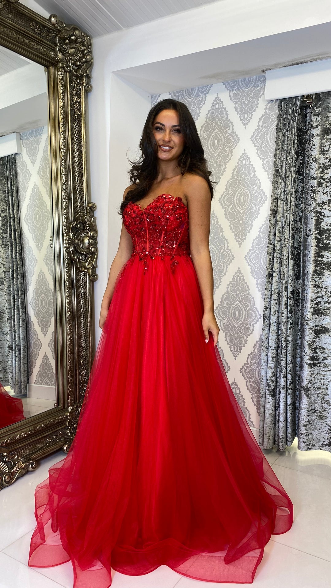 Red Strapless Ball Gown Rosies Closet Red Strapless Ball Gown Rosies Closet
