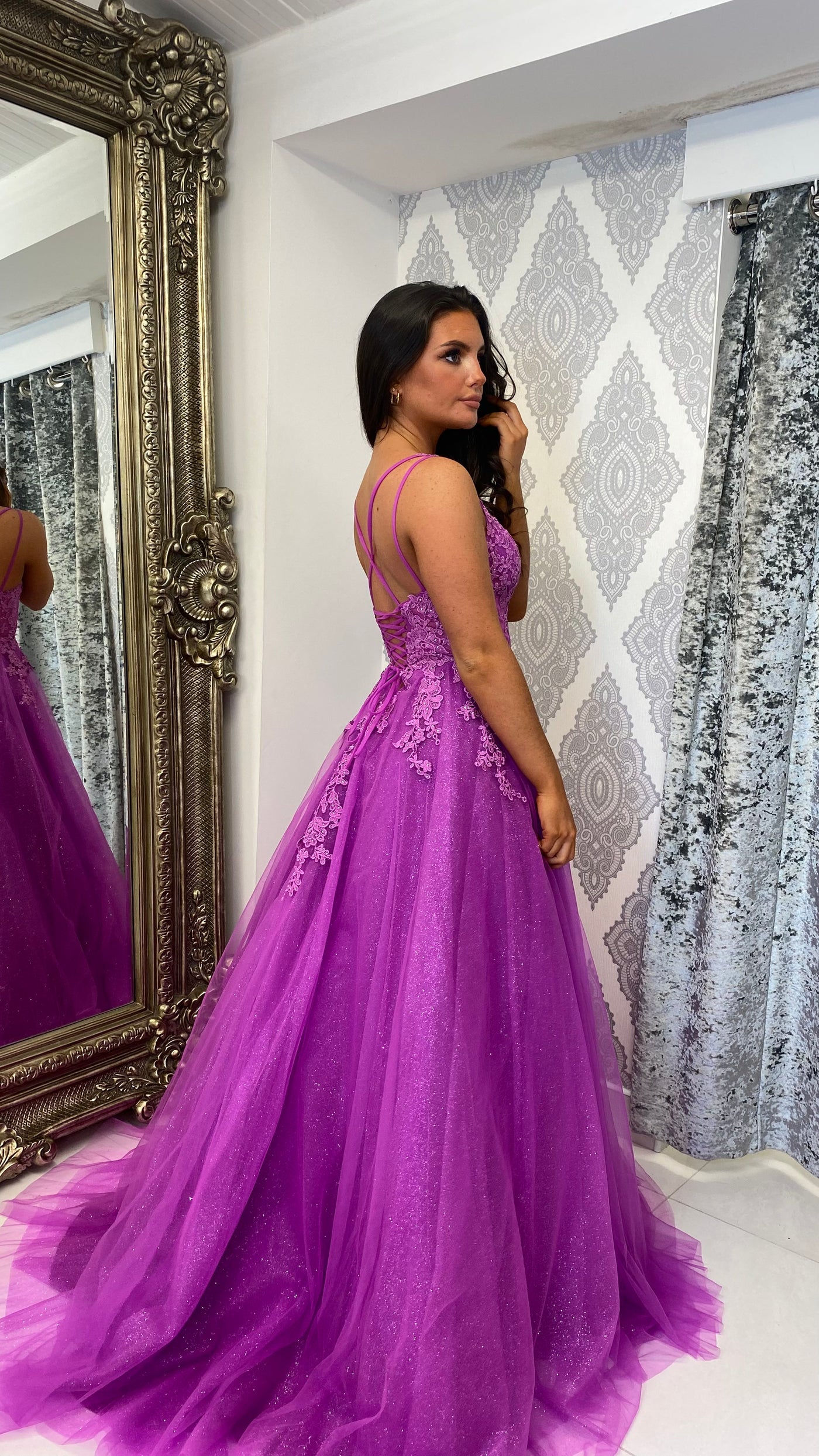 Magenta Lace Corset Ball Gown Rosies Closet Magenta Lace Corset Ball Gown Rosies Closet