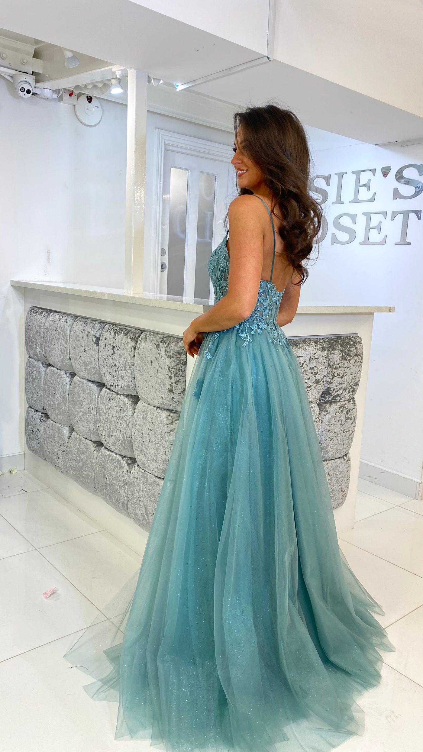 Sage Ball Gown Prom Dress