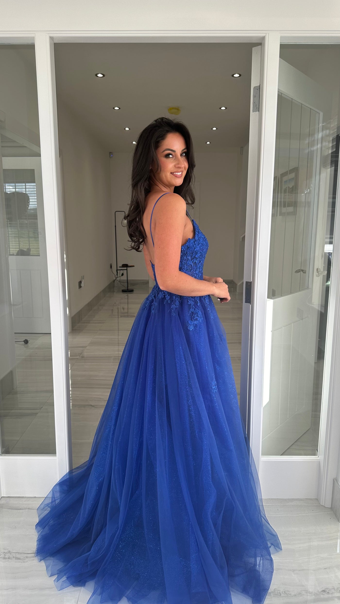 Cobalt Blue Ball Gown Prom Dress