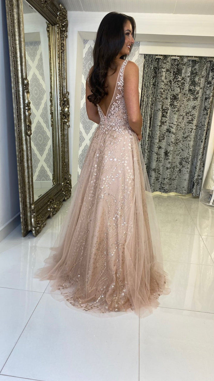 Rose Gold Ball Gown Prom Dress  Rosies Closet