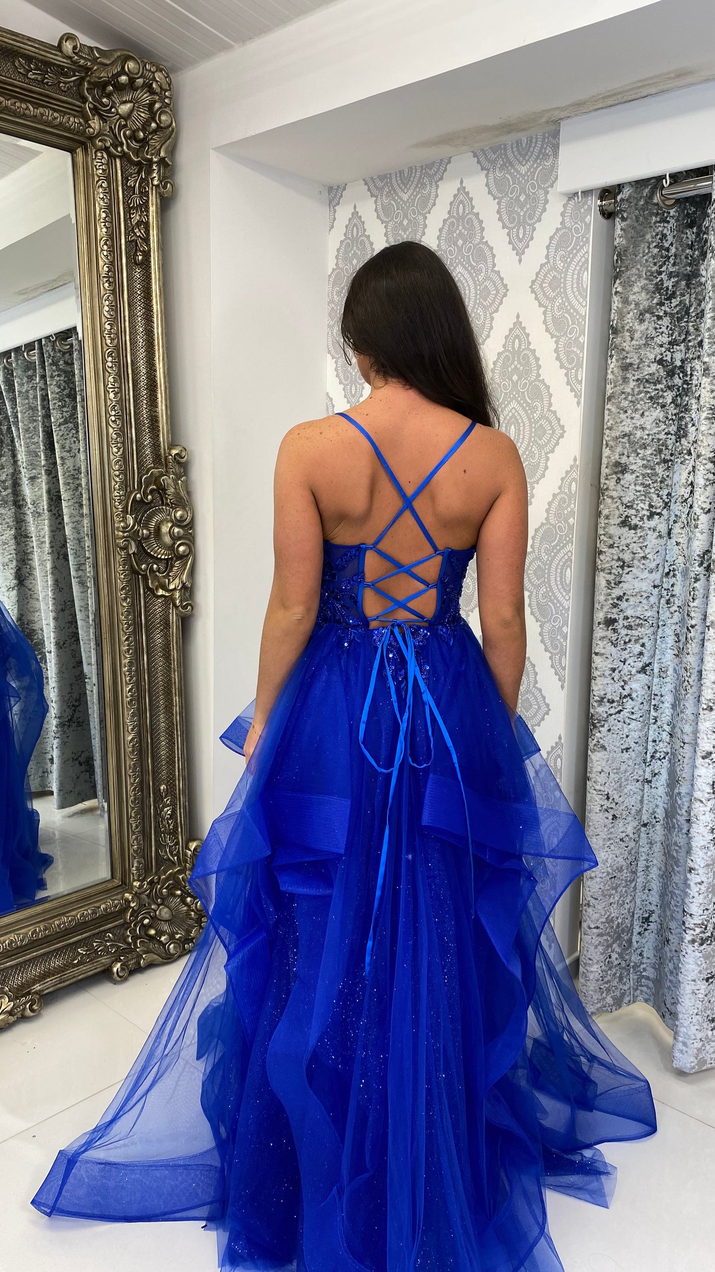 Royal Blue Tiered Skirt Corset Ball Gown Rosies Closet Royal Blue Tiered Skirt Corset Ball Gown Rosies Closet