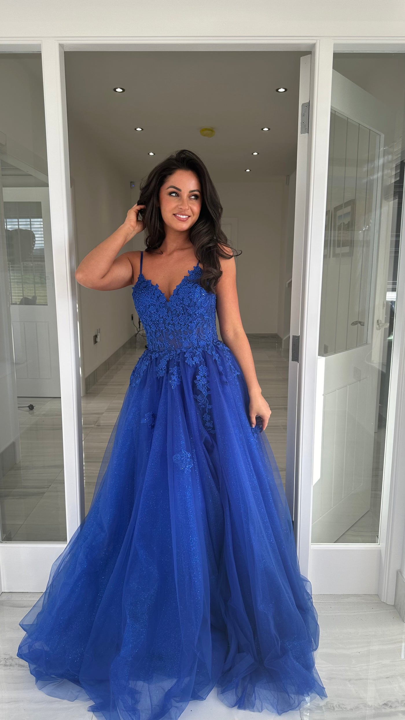 Cobalt Blue Ball Gown Prom Dress
