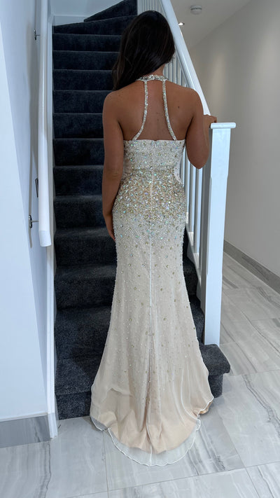 Ivory Jewelled Gracie Prom Dress