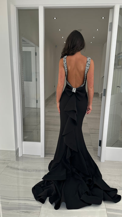 Black Bow Back Prom Dress