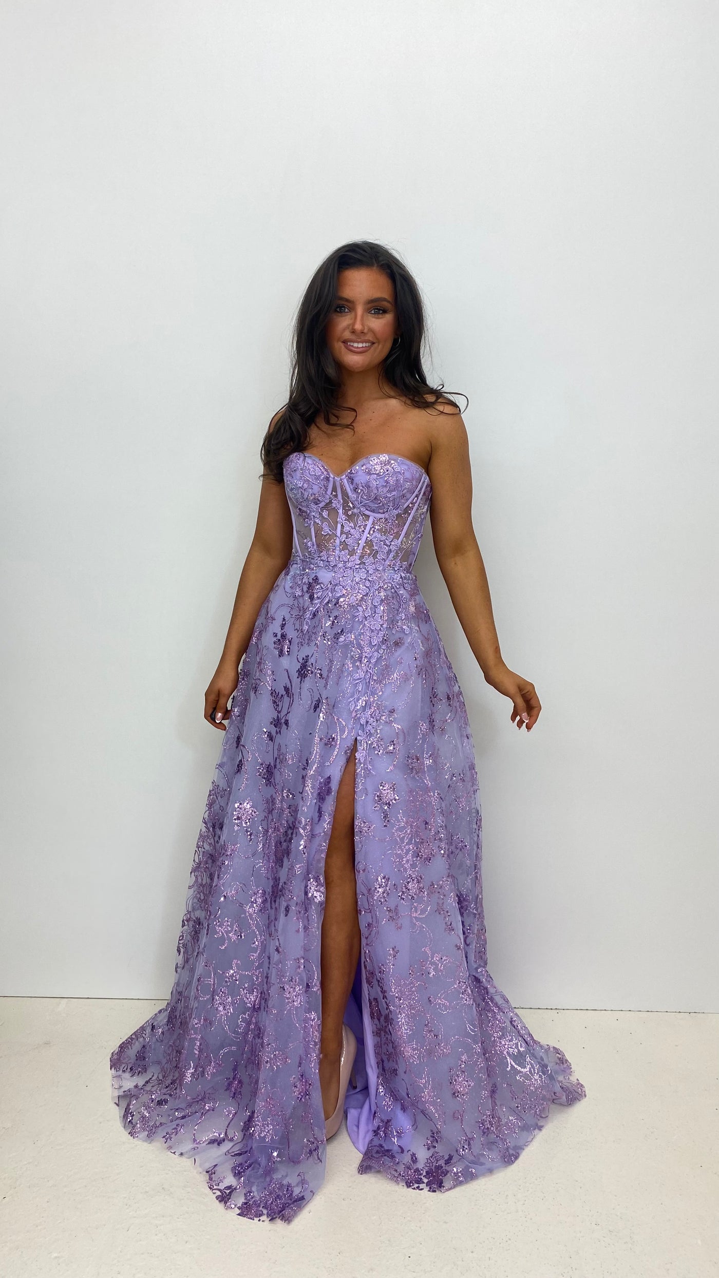 Lilac Strapless Corset Ball Gown – Rosies Closet - Main Image