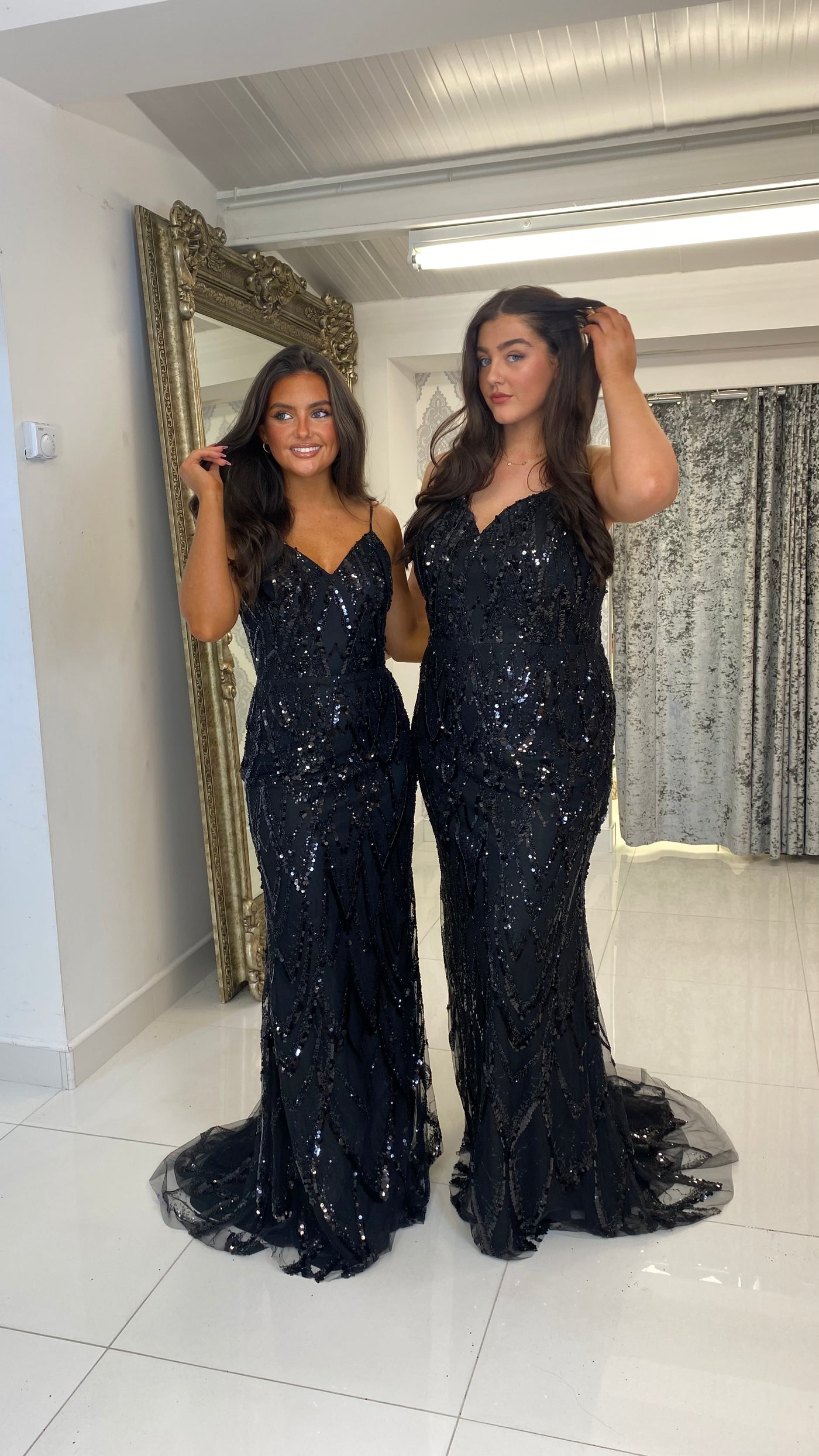 Black Sequin Prom Dress