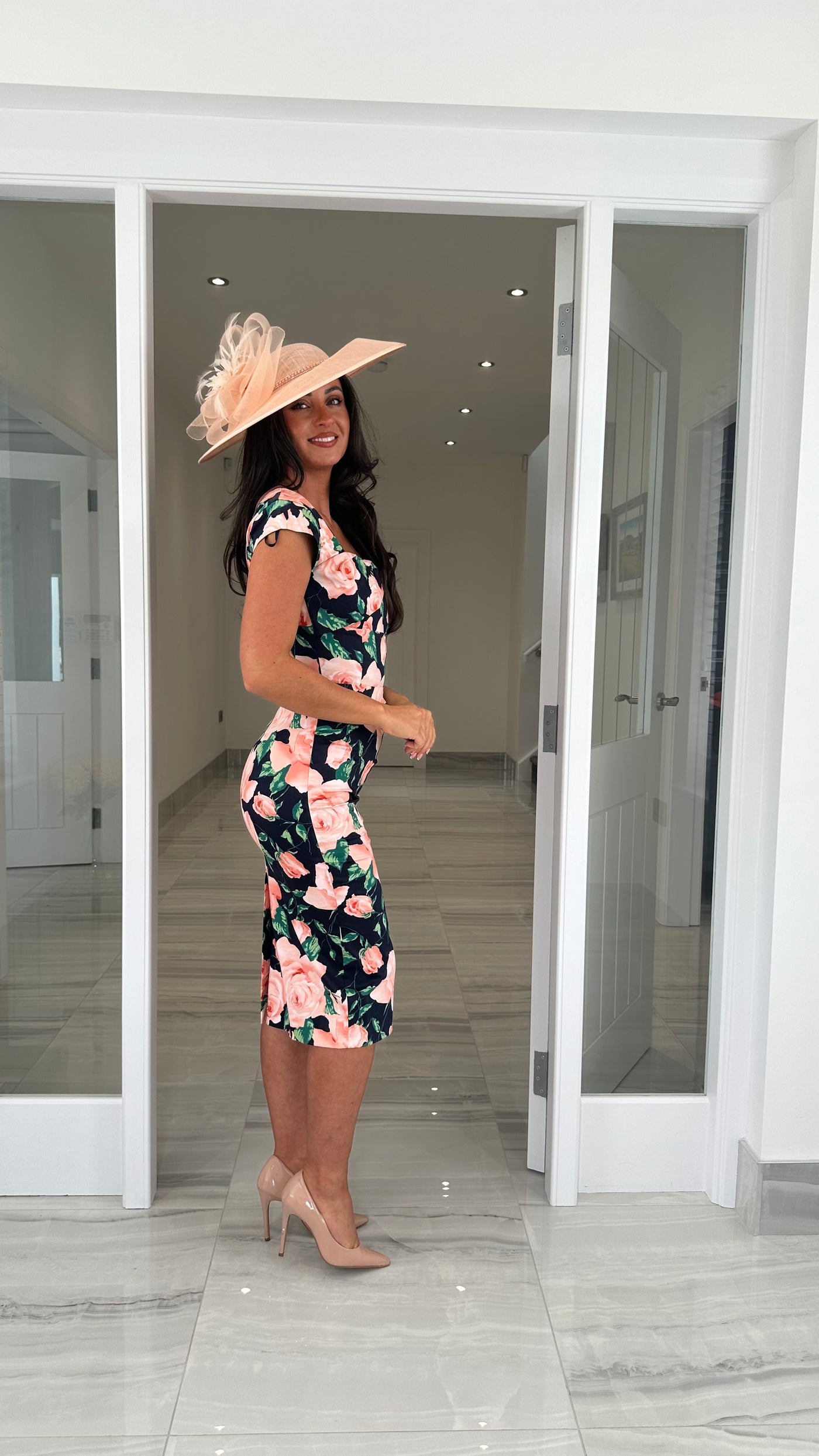 Peach pencil dress outlet