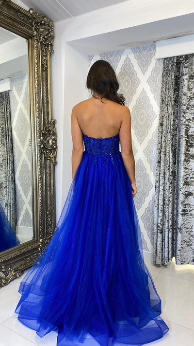Royal Blue Strapless Ball Gown