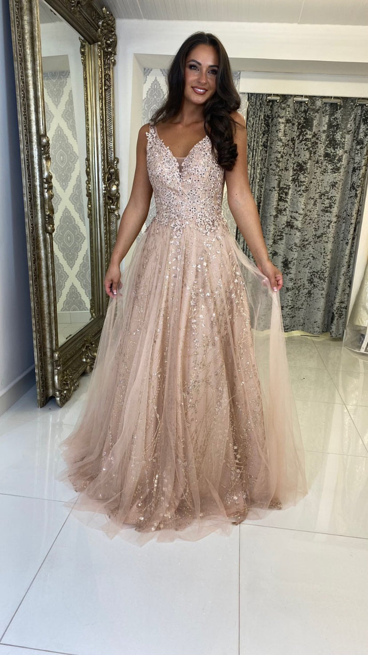 Rose Gold Ball Gown Prom Dress – Rosies Closet