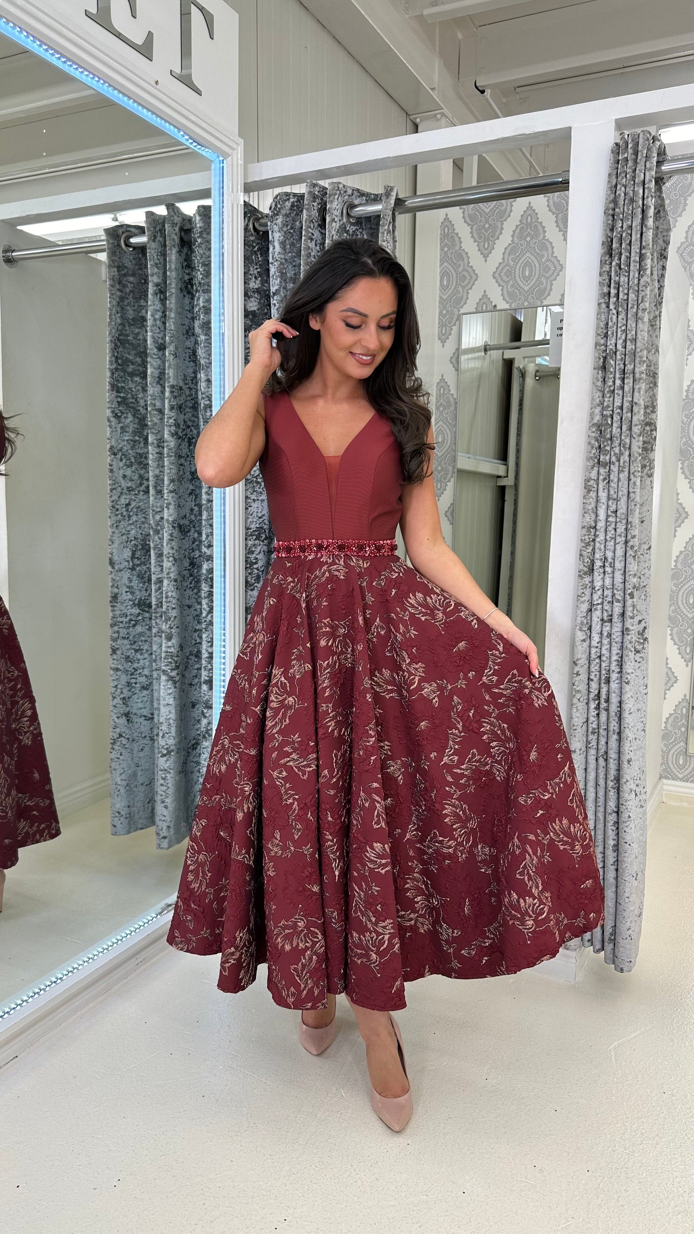 Burgundy Skater Dress Rosies Closet Burgundy Skater Dress Rosies Closet
