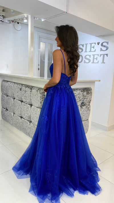Cobalt Blue Ball Gown Prom Dress