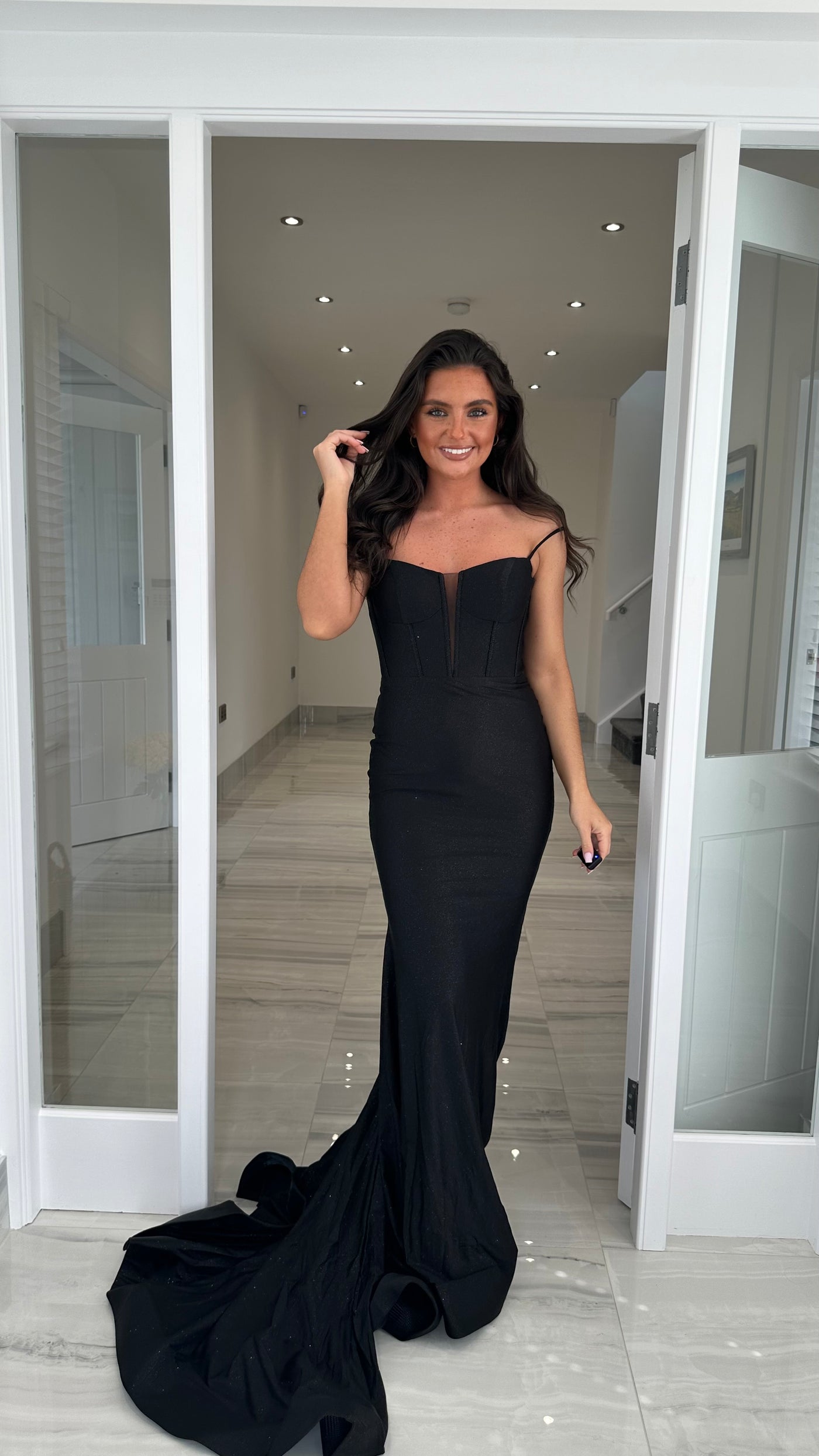 Black Glitter Sparkle Fabric Full Length Gown Rosies Closet Black Glitter Sparkle Fabric Full Length Gown Rosies Closet