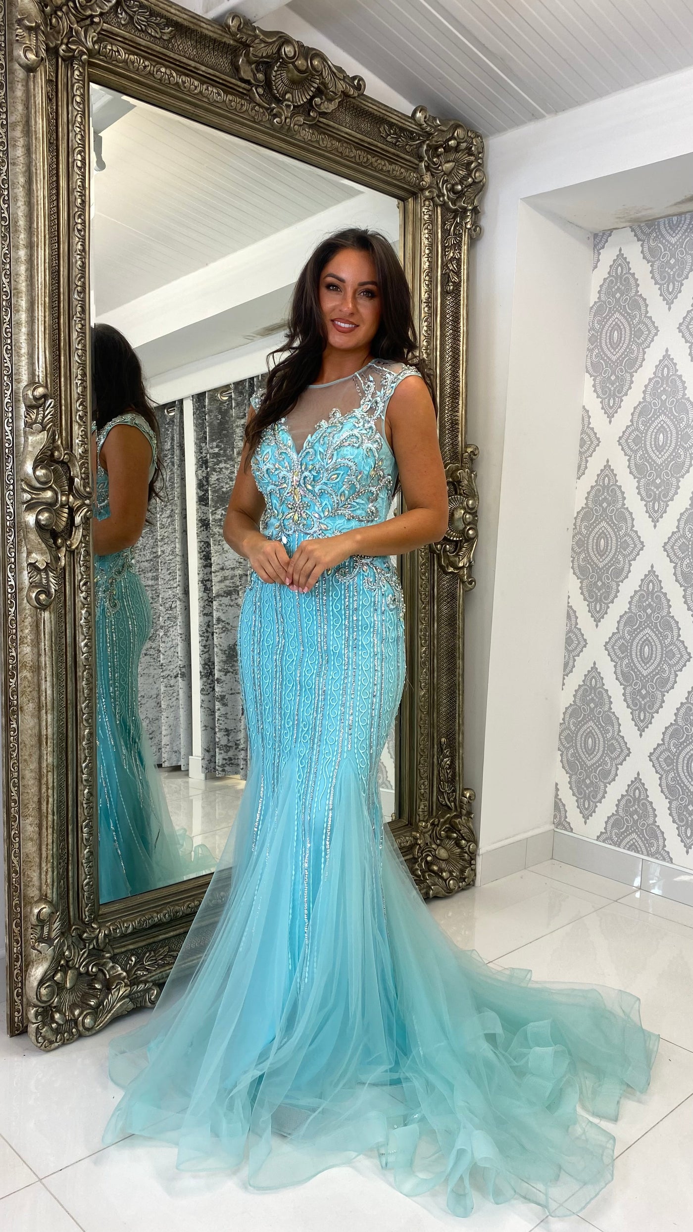turquoise blue dress Silk Satin Chic Evening V-neck Split Sleeceless Formal Dress Make a bold entrance in the Sapphirina party dress Turquoise Blue Dress, Silk Dress,