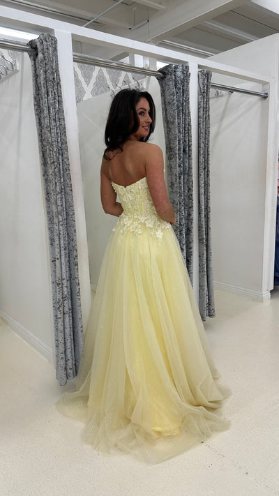 Lemon Flower Detail Bodice A-line Skirt