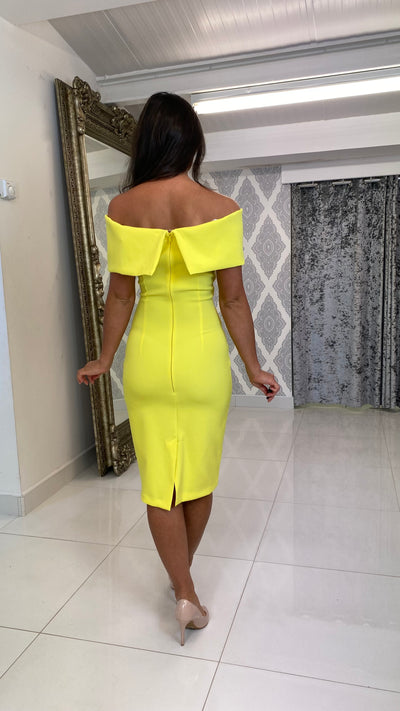 Bardot Midi Dress Yellow