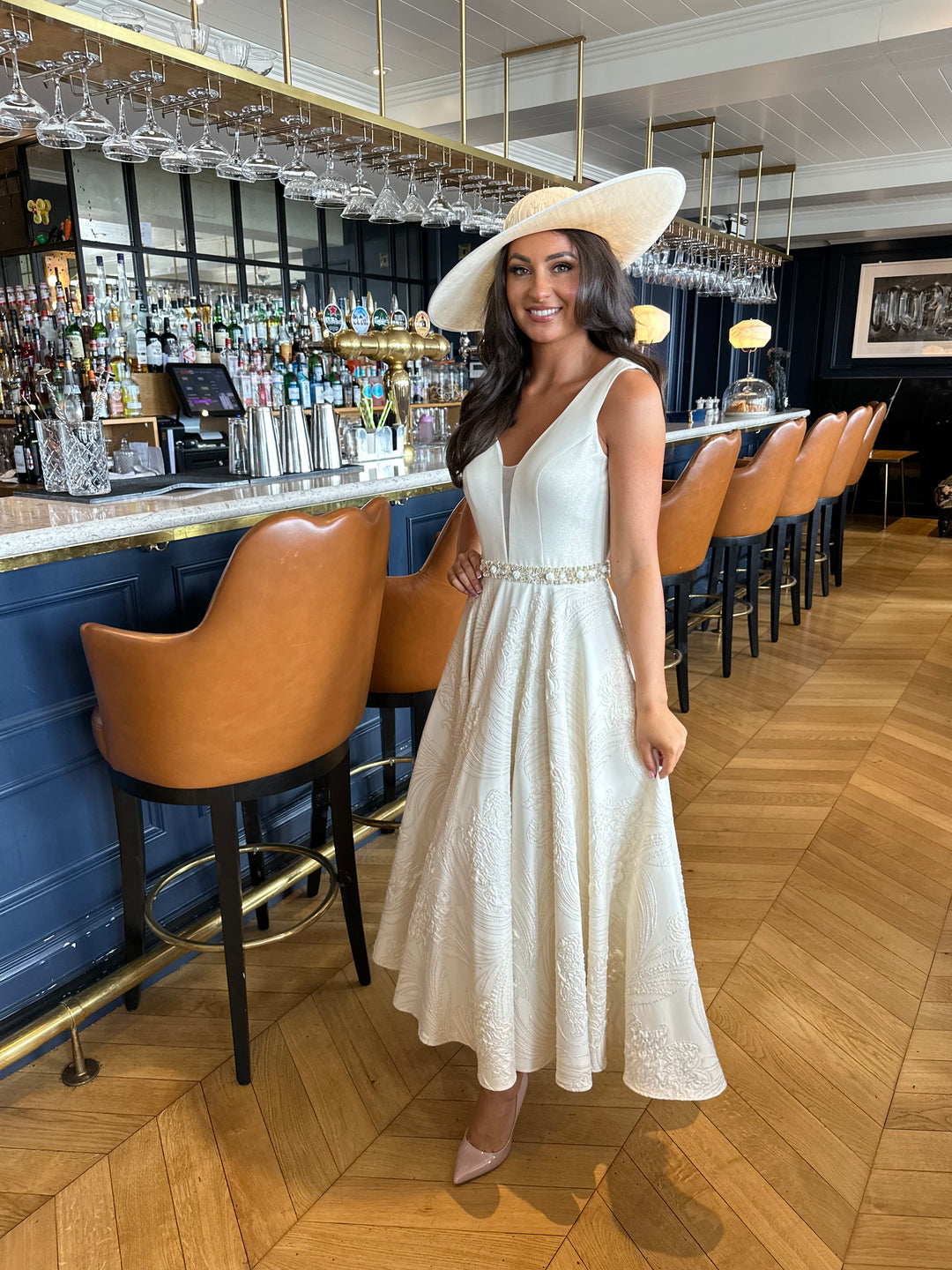 Ivory skater dress uk top