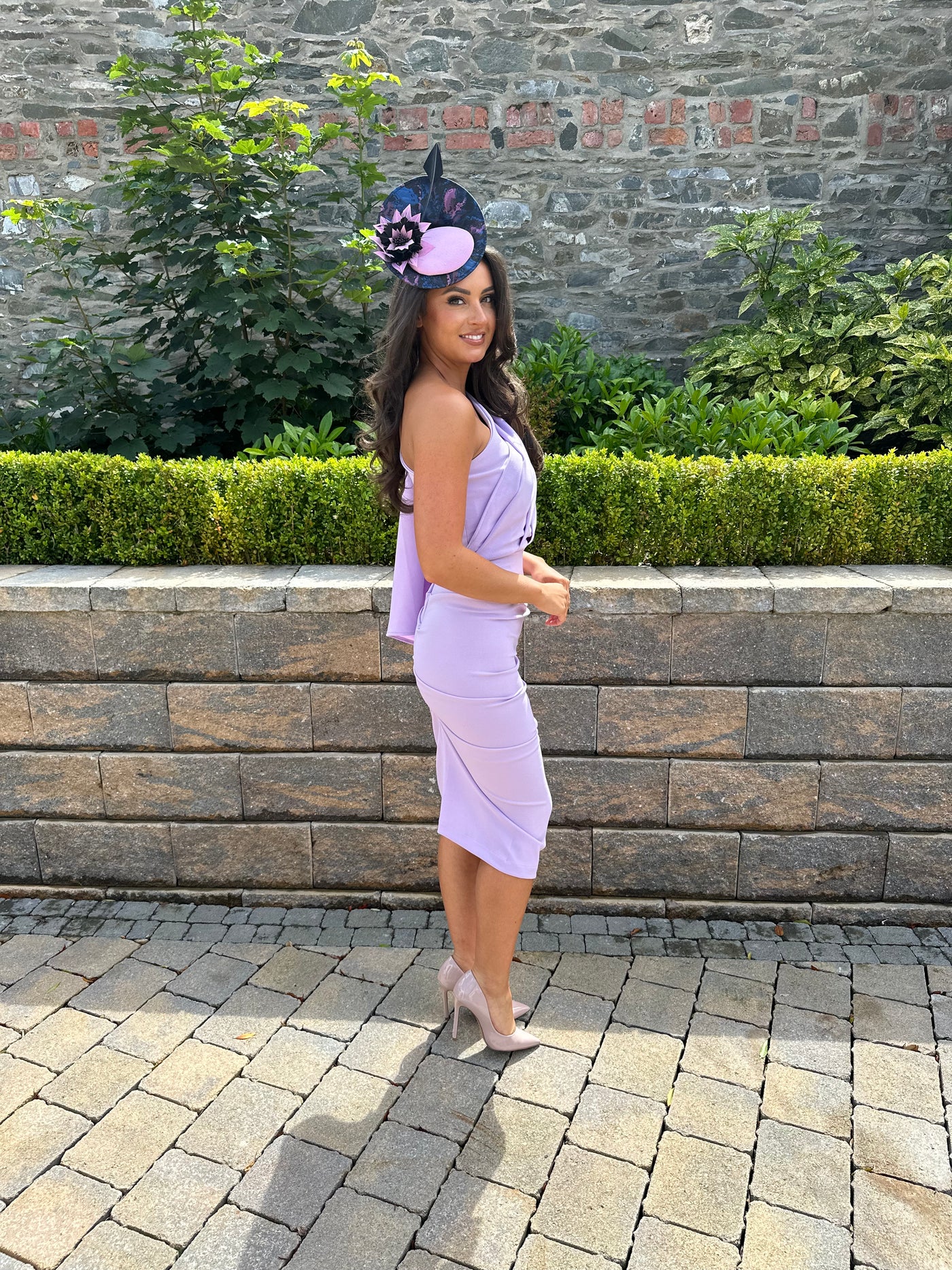 Lilac Drape One Shoulder Dress