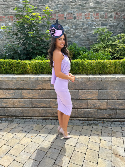 Lilac Drape One Shoulder Dress