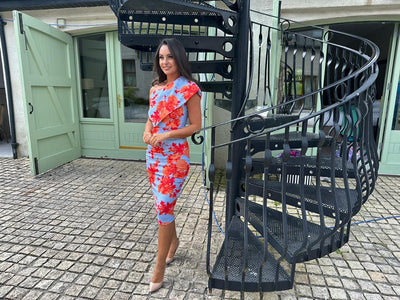Floral Miley Midi Special Occasion One Shoulder Dress