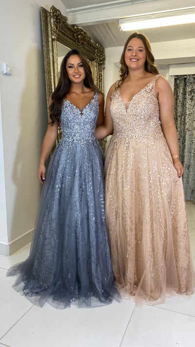 Rose Gold Ball Gown Prom Dress