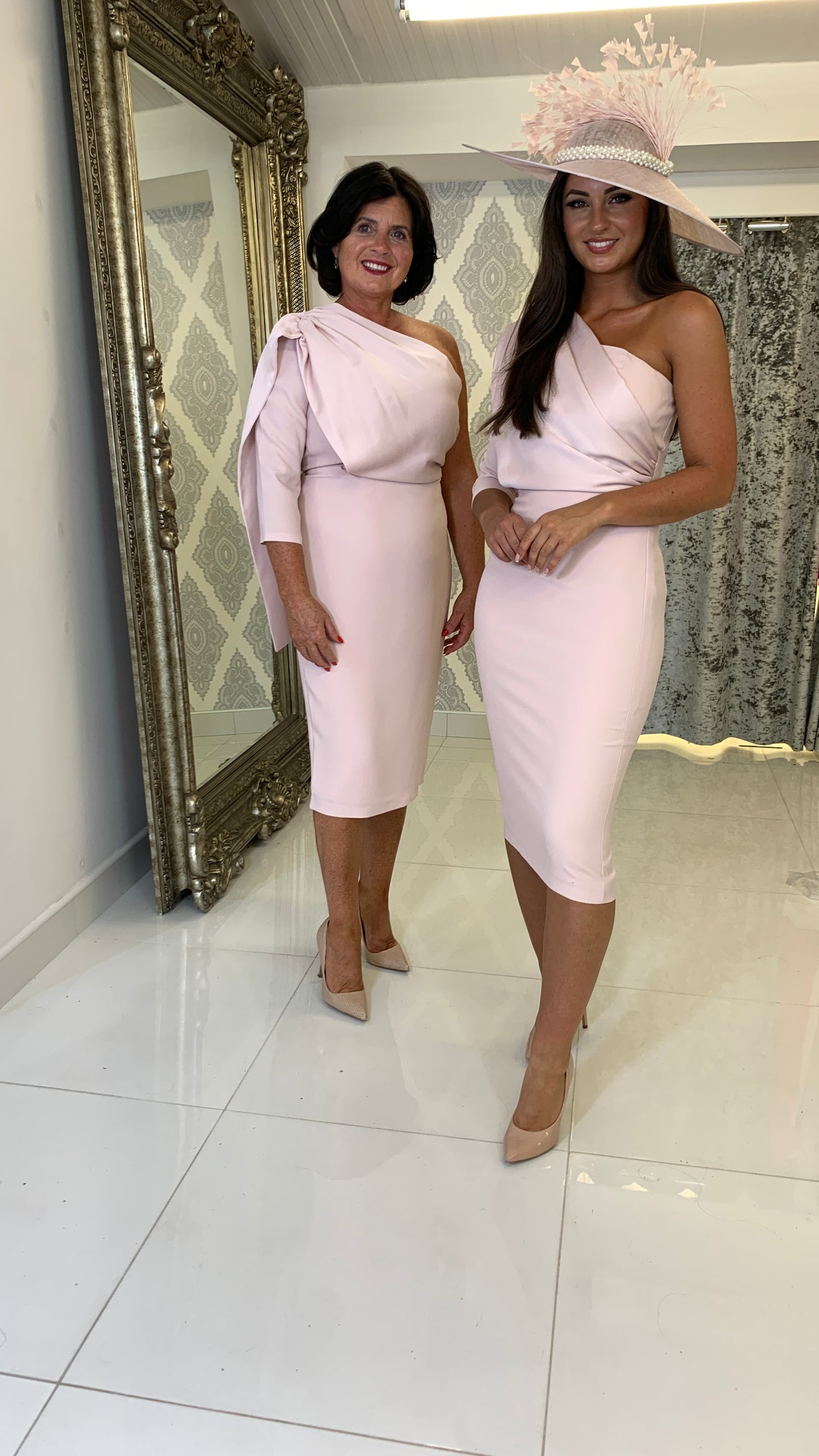 One Shoulder Wedding Guest Dress In Pink – Rosies Closet