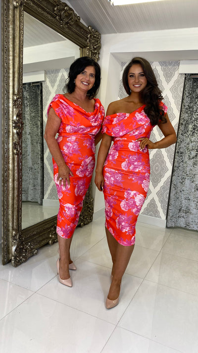 Coral midi dresses sales uk