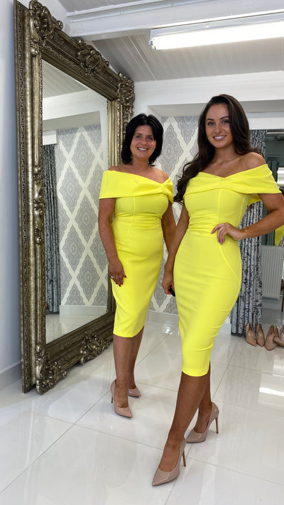 Bardot Midi Dress Yellow