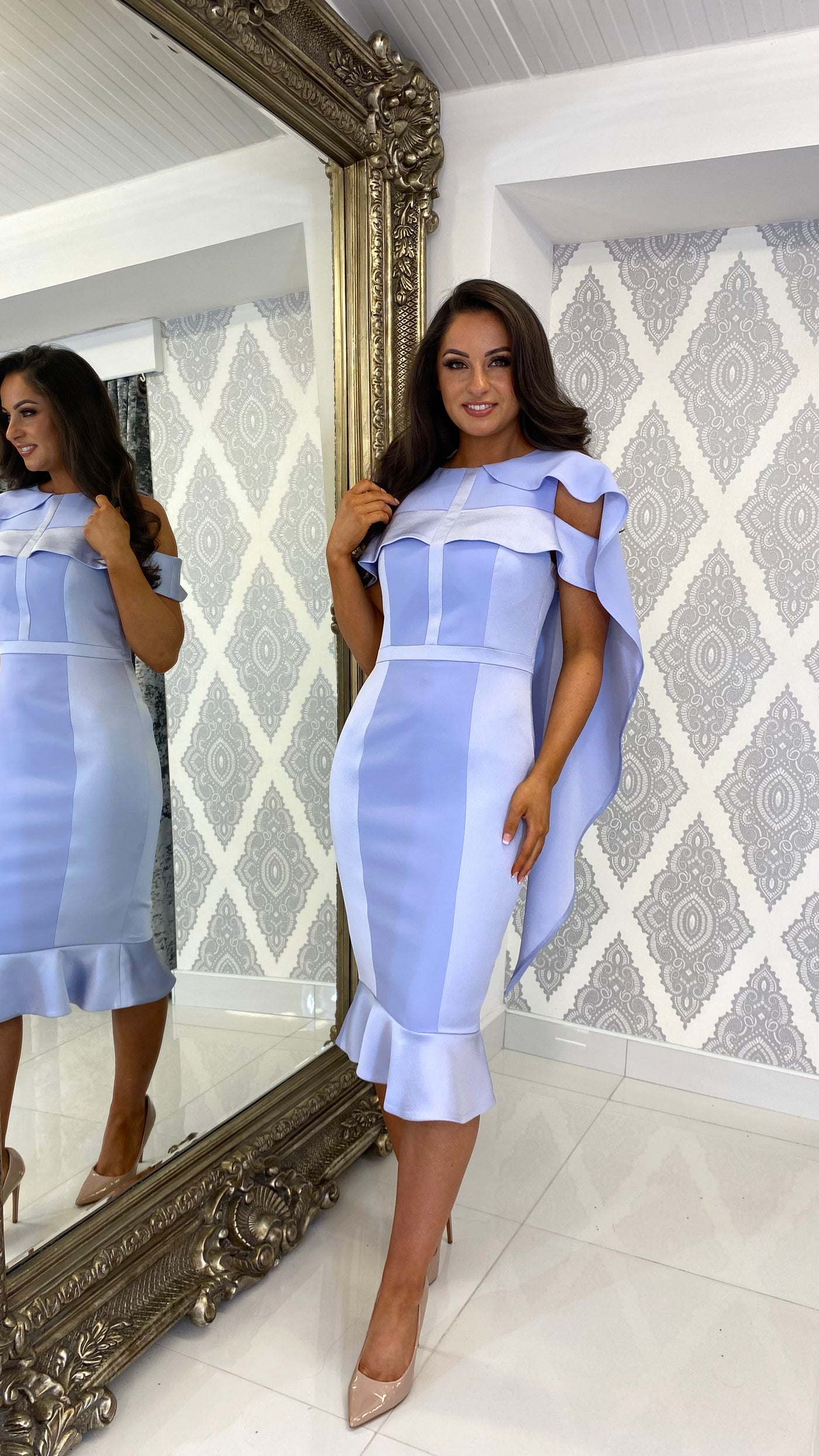 Cold shoulder sale midi dress uk