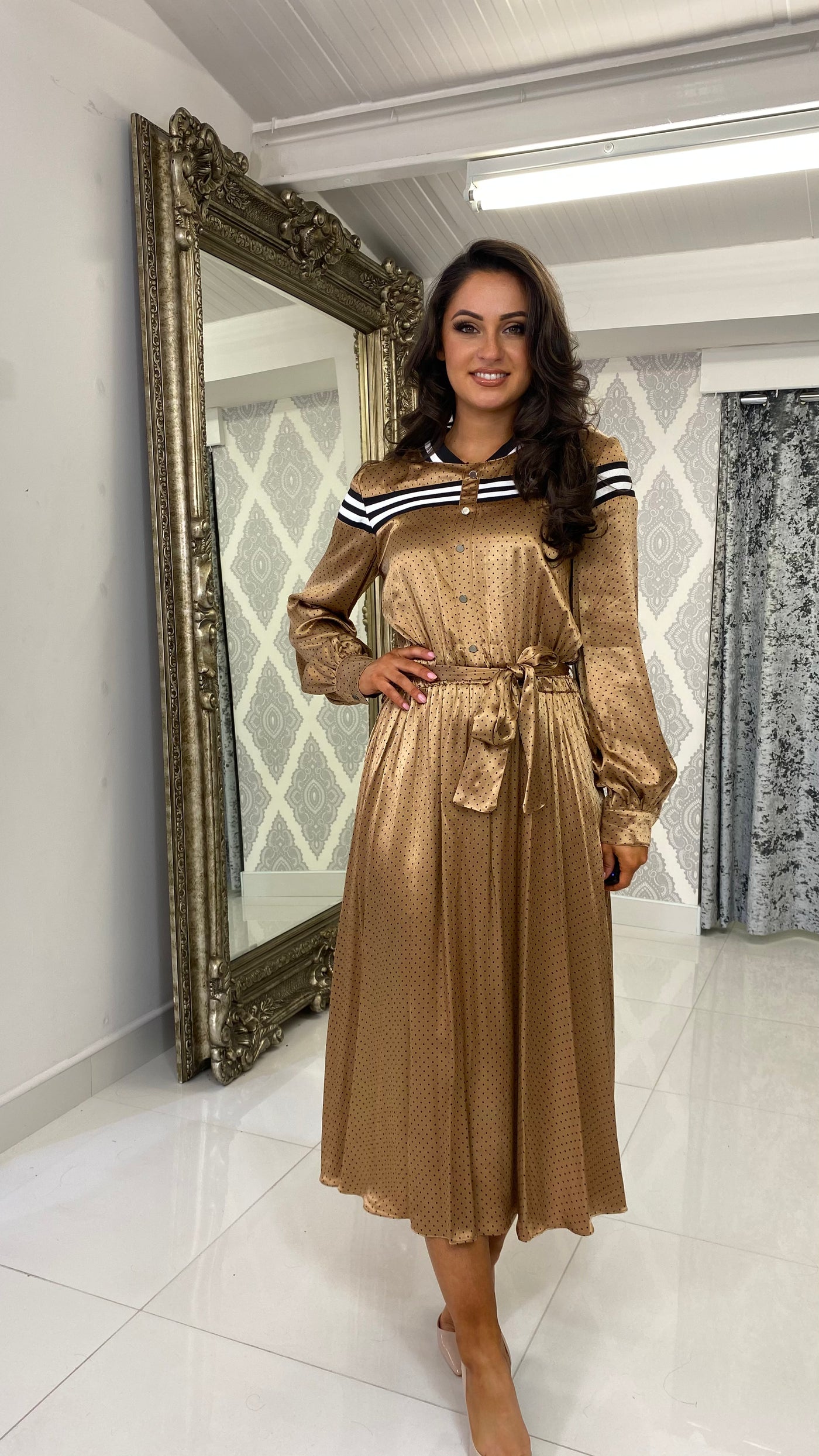 Silk midi dress uk deals