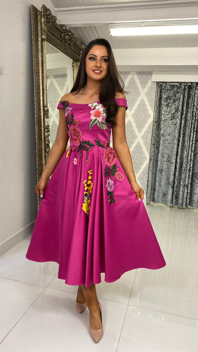 Pink Floral Skater Dress Rosies Closet