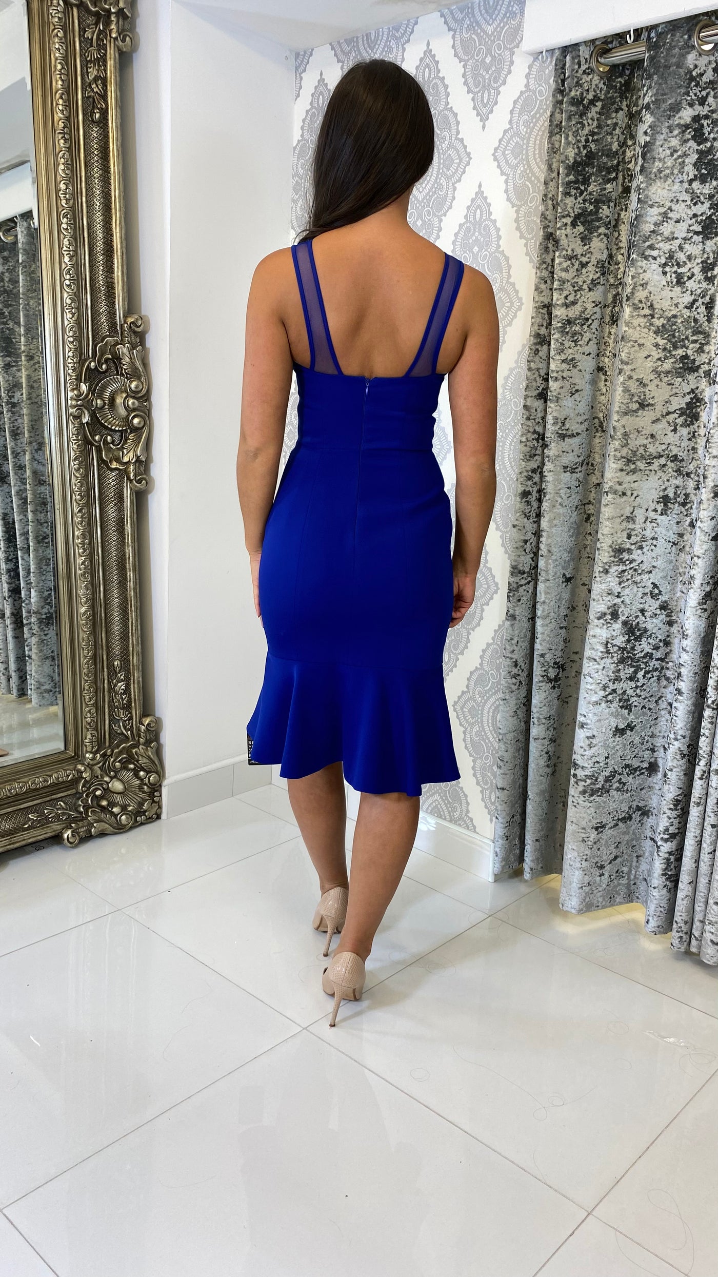 Cobalt blue fishtail dress store