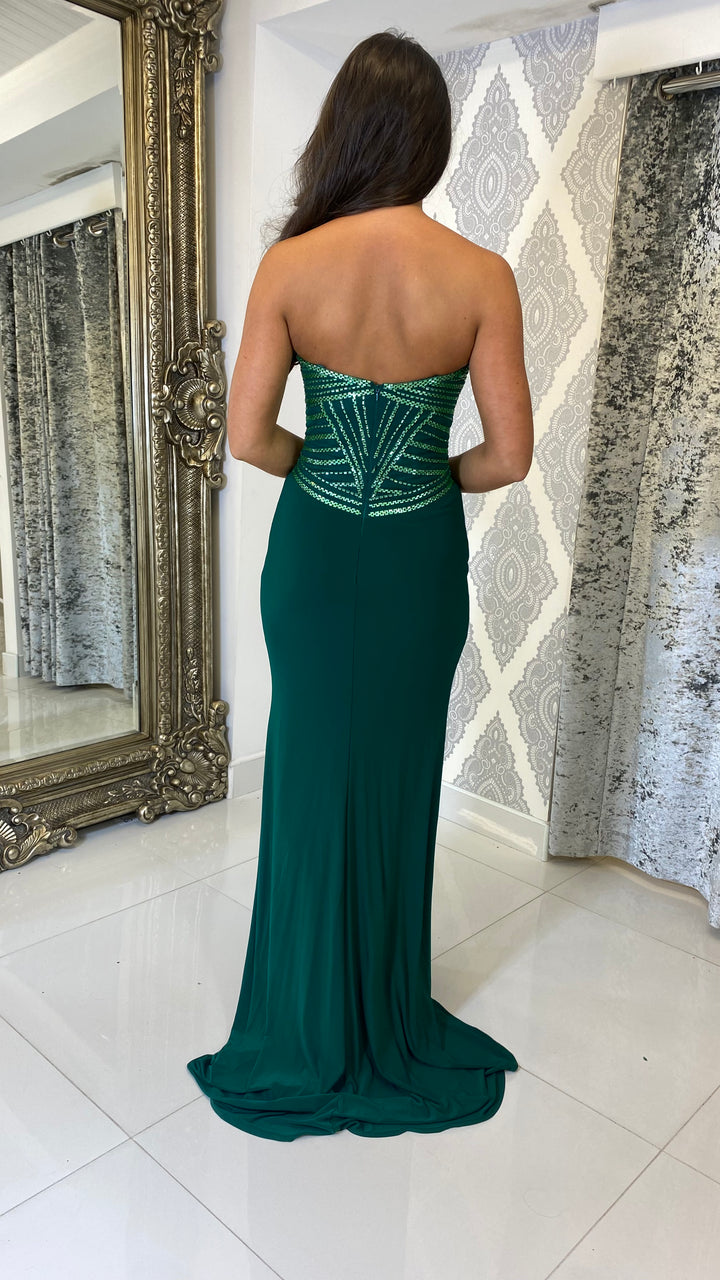 green boobtube dress Green Strapless Dresses